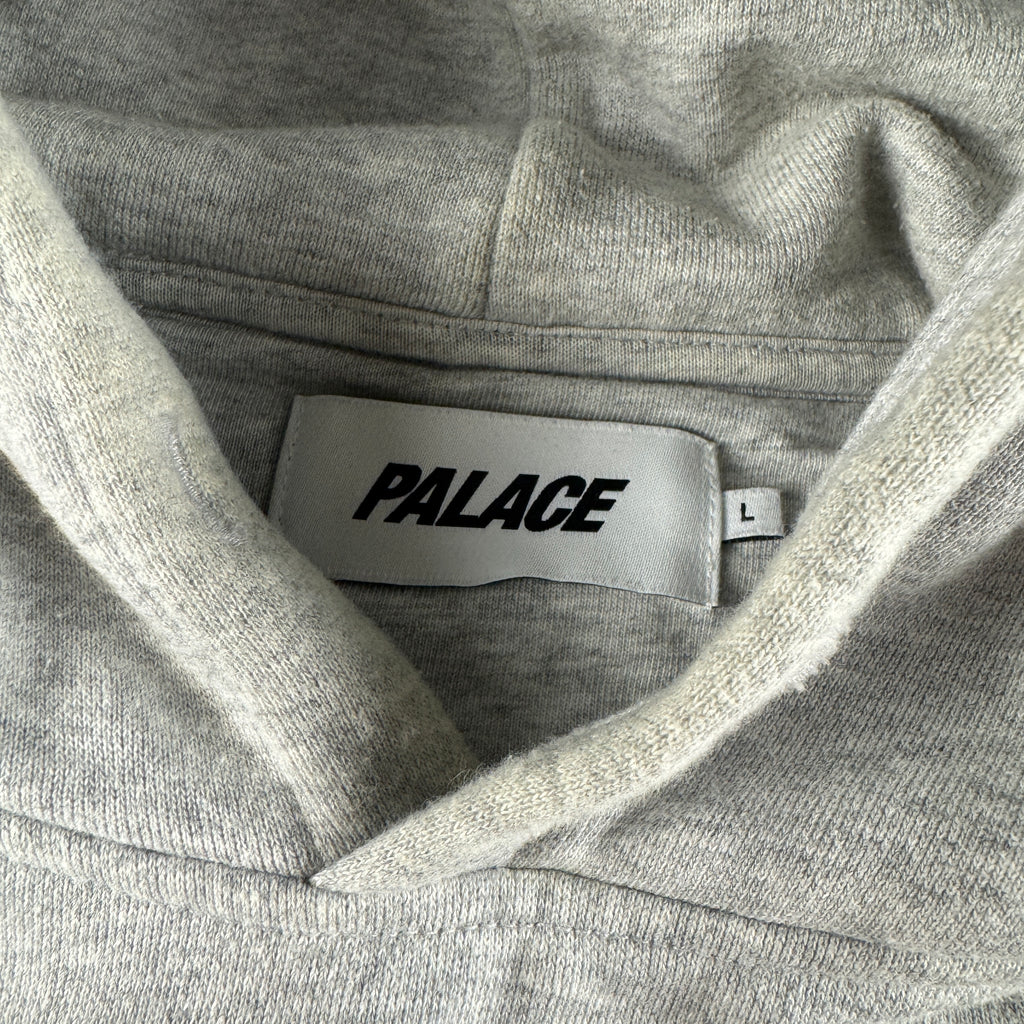 Palace Border Logo Grey Hoodie (L)