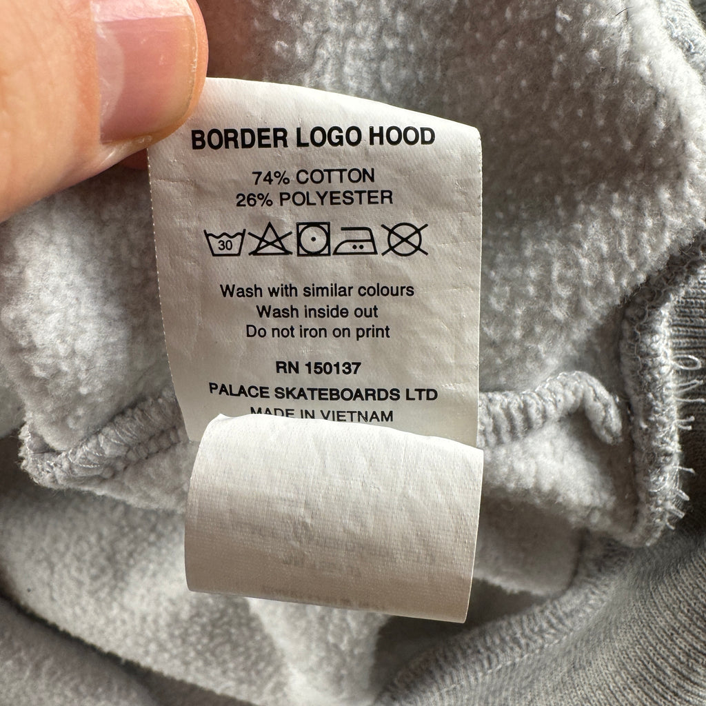 Palace Border Logo Grey Hoodie (L)