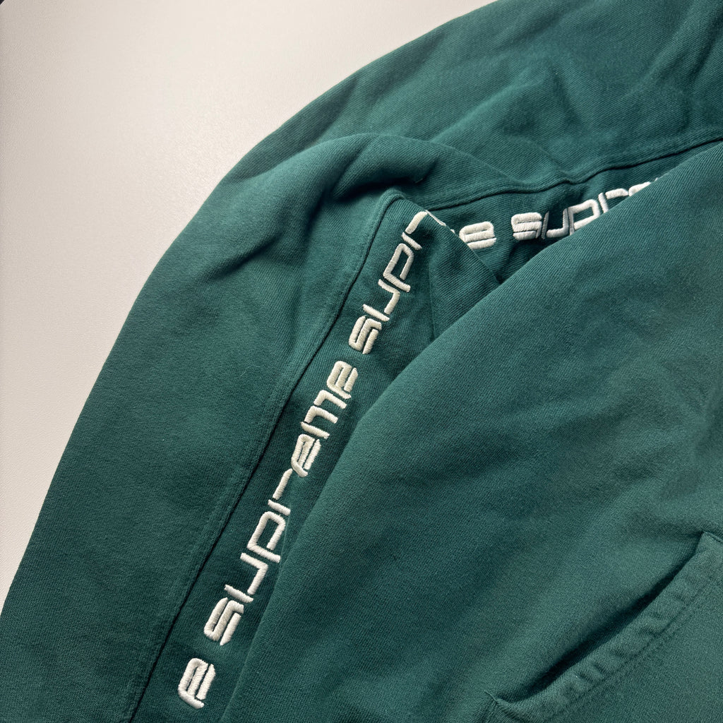 Supreme Text Stripe Green Hoodie (XL)