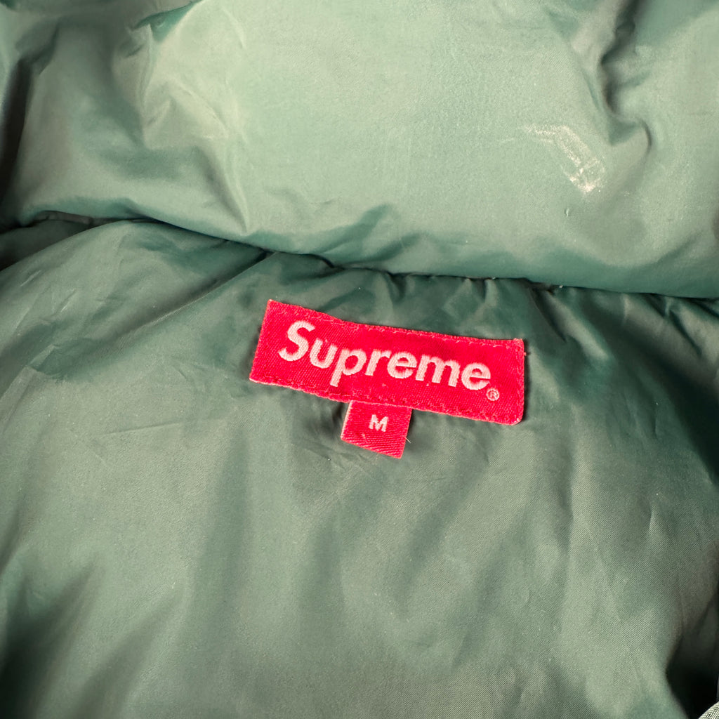 Supreme Stripe Panel Down Green Puffer Jacket (M)