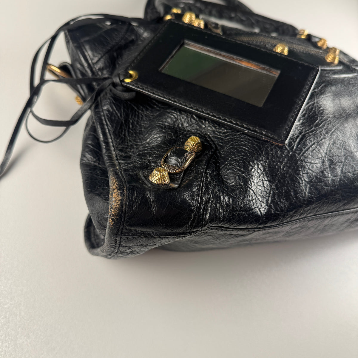 Balenciaga Black Gold Hardware City Bag