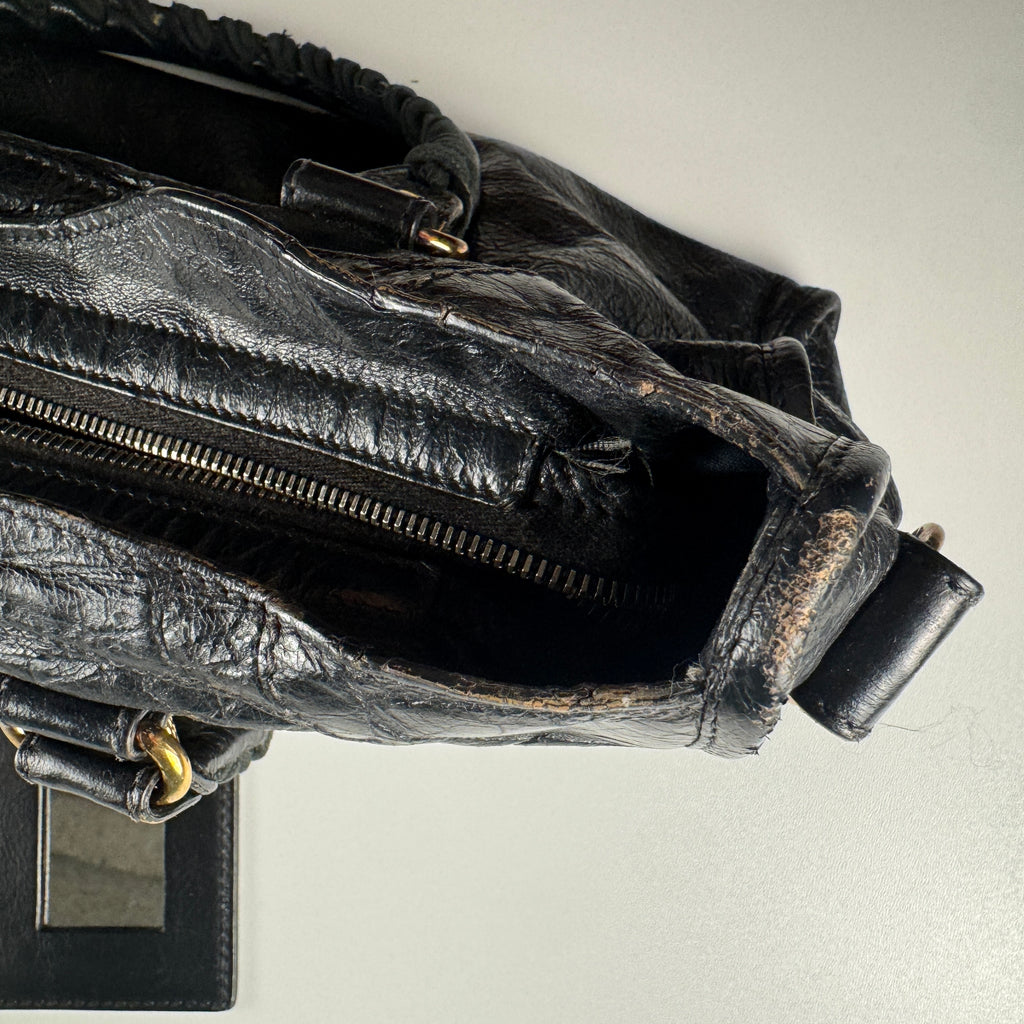 Balenciaga Black Gold Hardware City Bag