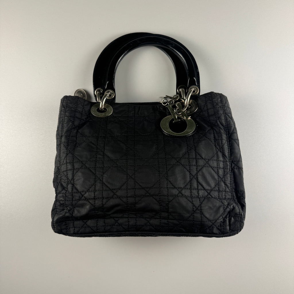 Lady Dior Medium Cannage Nylon Black