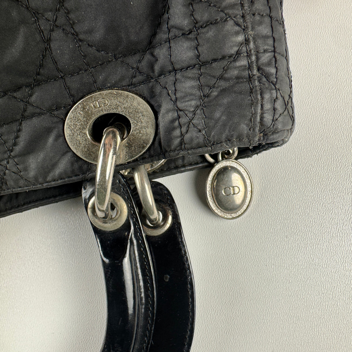 Lady Dior Medium Cannage Nylon Black