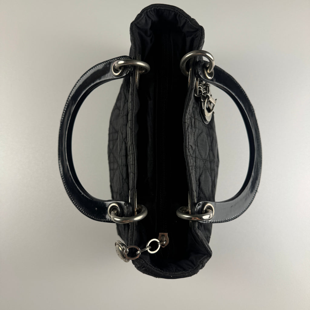 Lady Dior Medium Cannage Nylon Black