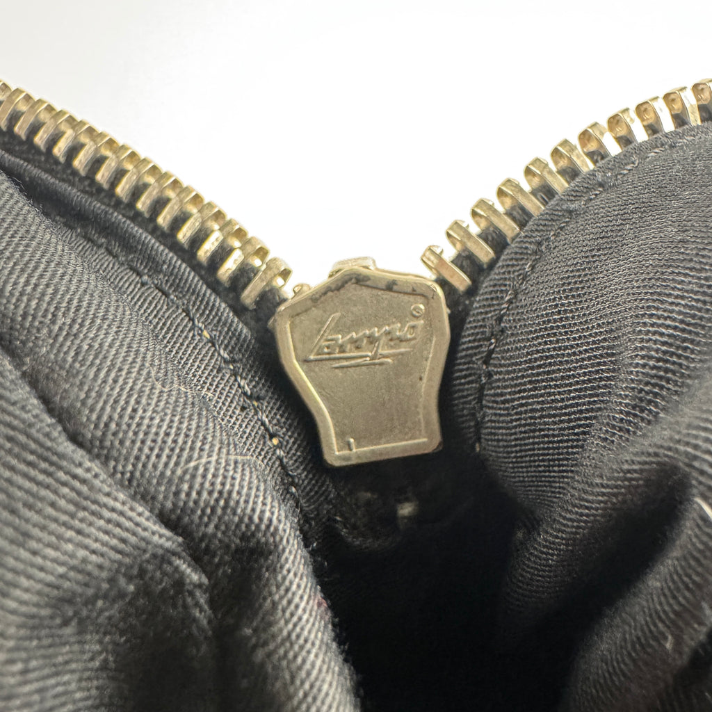 Miu Miu Black Nylon and Leather Bowler Bag