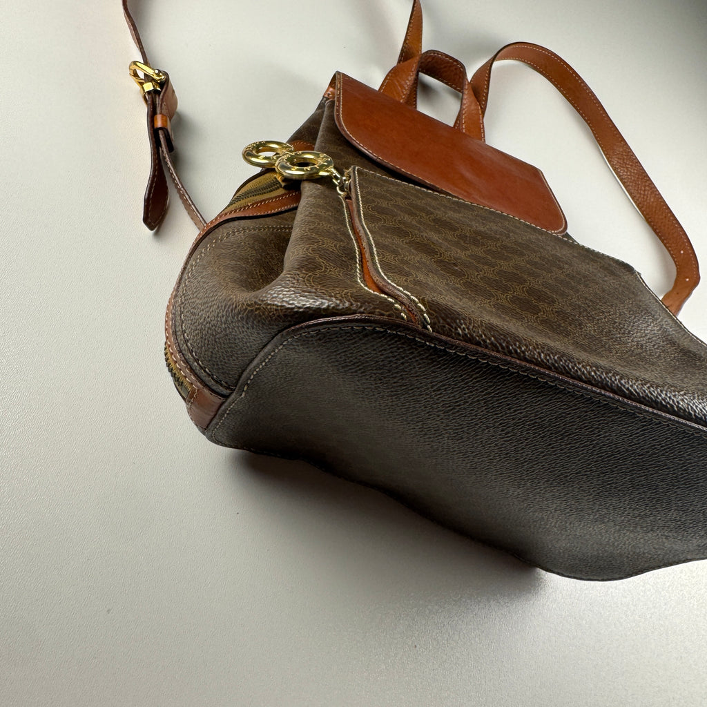 Celine Macadam Canvas Backpack Brown