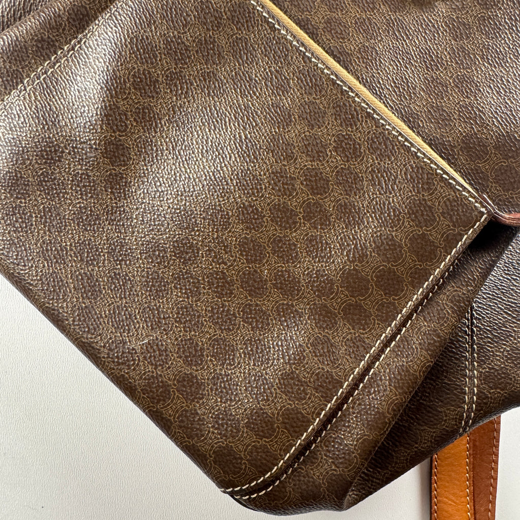 Celine Macadam Canvas Backpack Brown