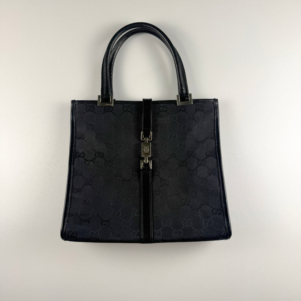 Gucci Jackie Tote Bag GG Canvas Black