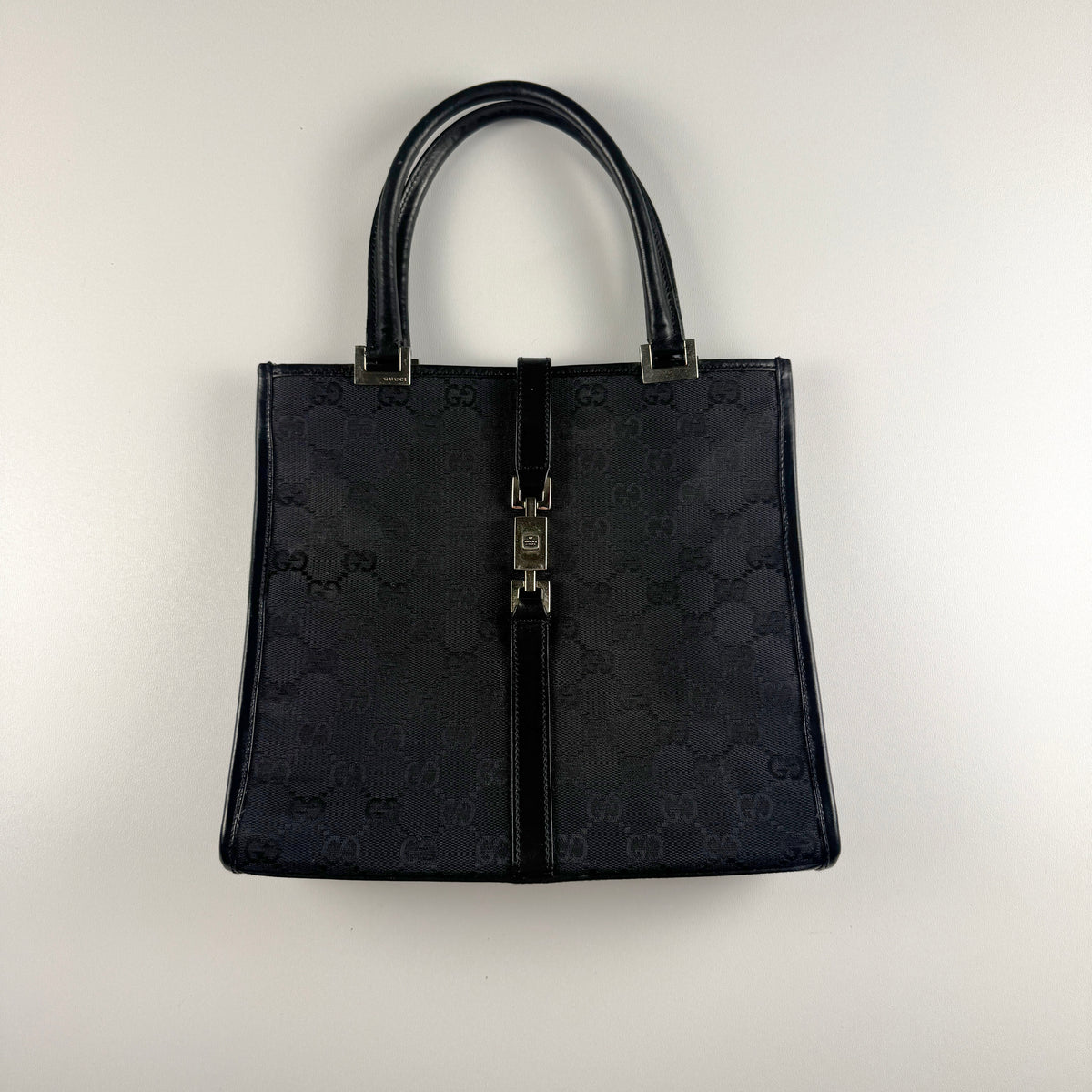 Gucci Jackie Tote Bag GG Canvas Black