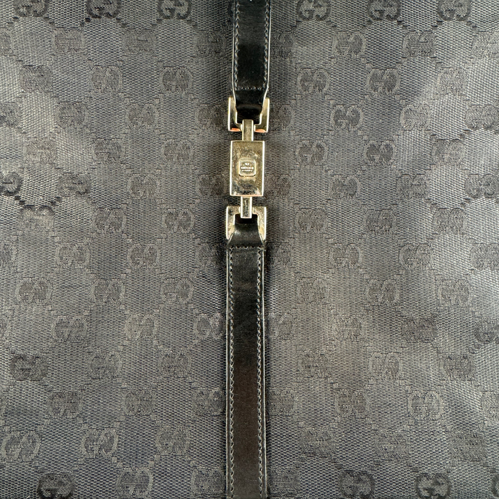 Gucci Jackie Tote Bag GG Canvas Black