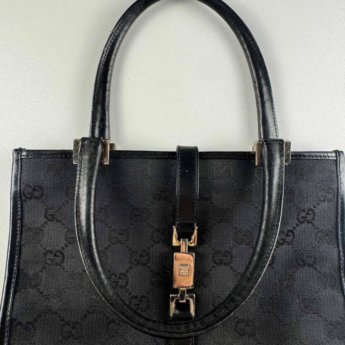 Gucci Jackie Tote Bag GG Canvas Black
