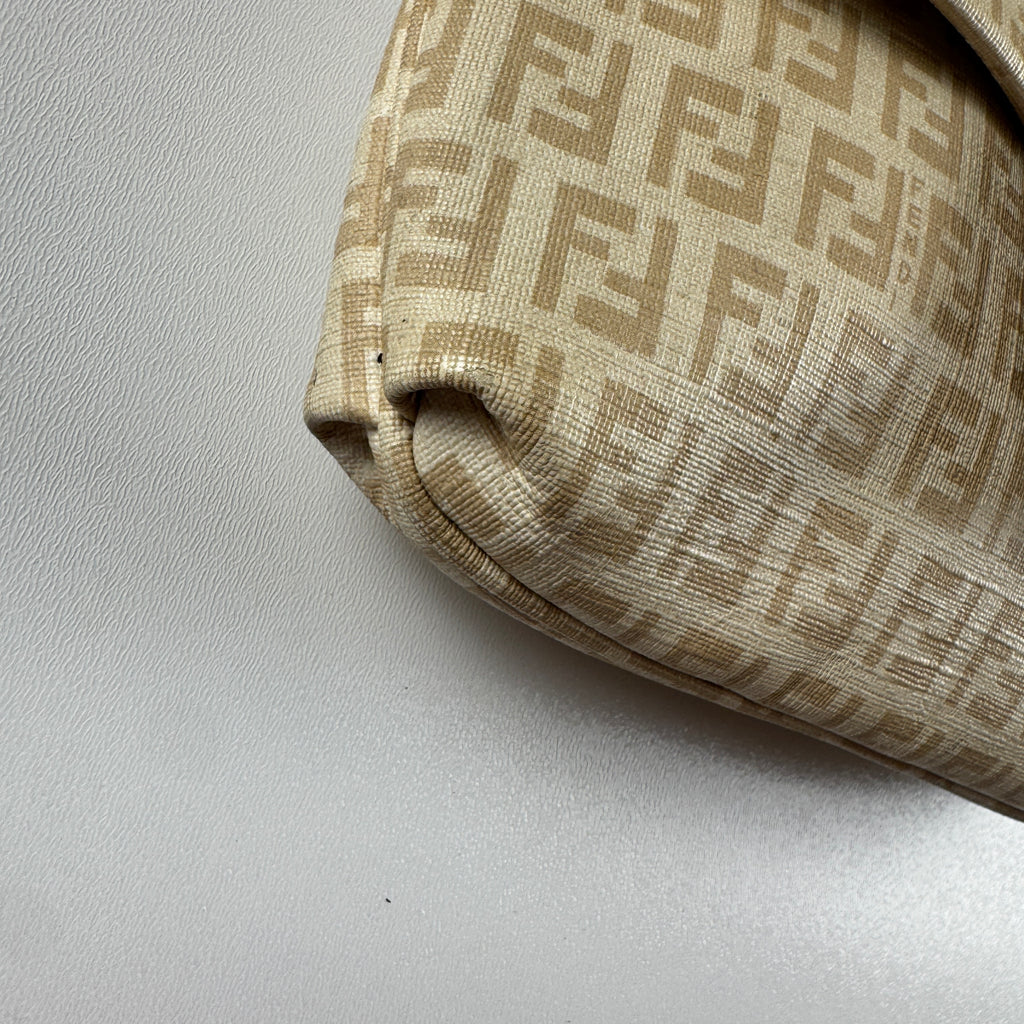 Fendi Zucchino Crossbody Beige FF Messenger Bag