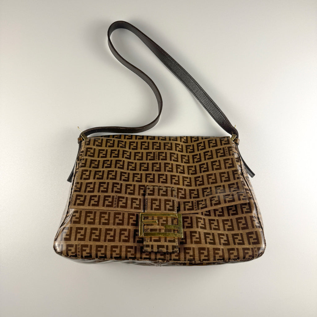 Fendi Vintage Zucchino Vinyl Mama Forever Baguette