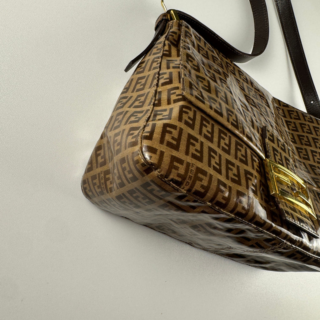 Fendi Vintage Zucchino Vinyl Mama Forever Baguette
