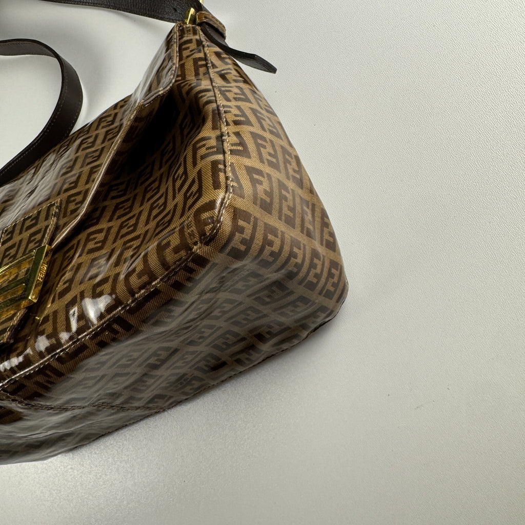 Fendi Vintage Zucchino Vinyl Mama Forever Baguette