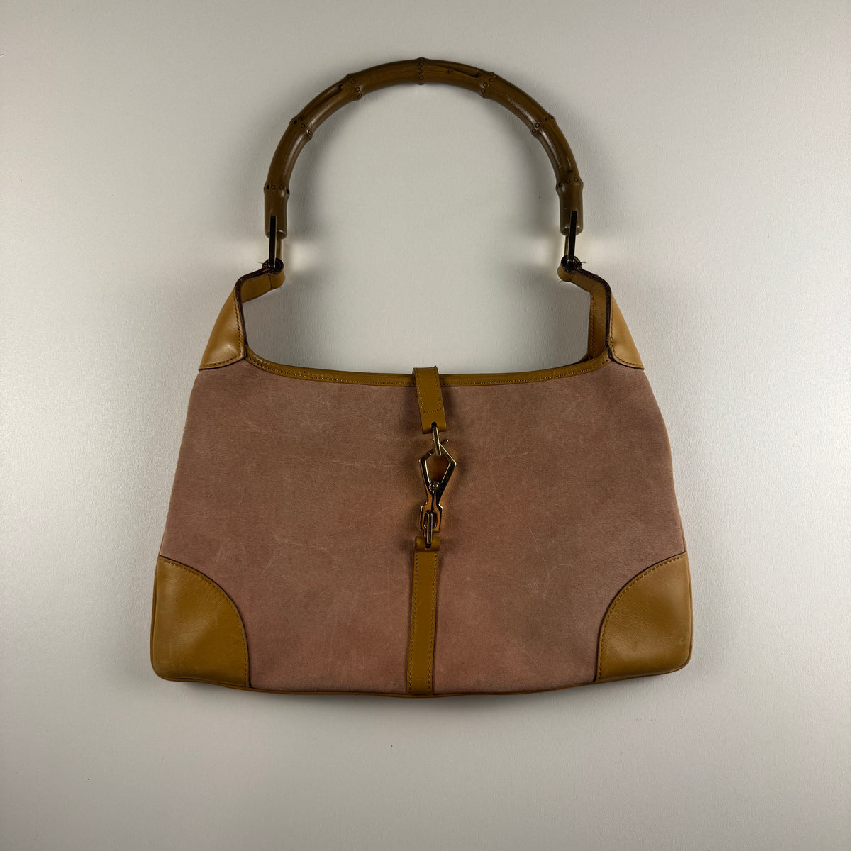 Gucci Jackie Hobo Bag Pink Suede