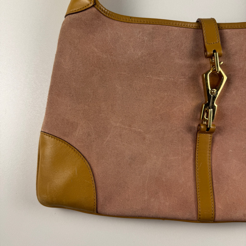 Gucci Jackie Hobo Bag Pink Suede