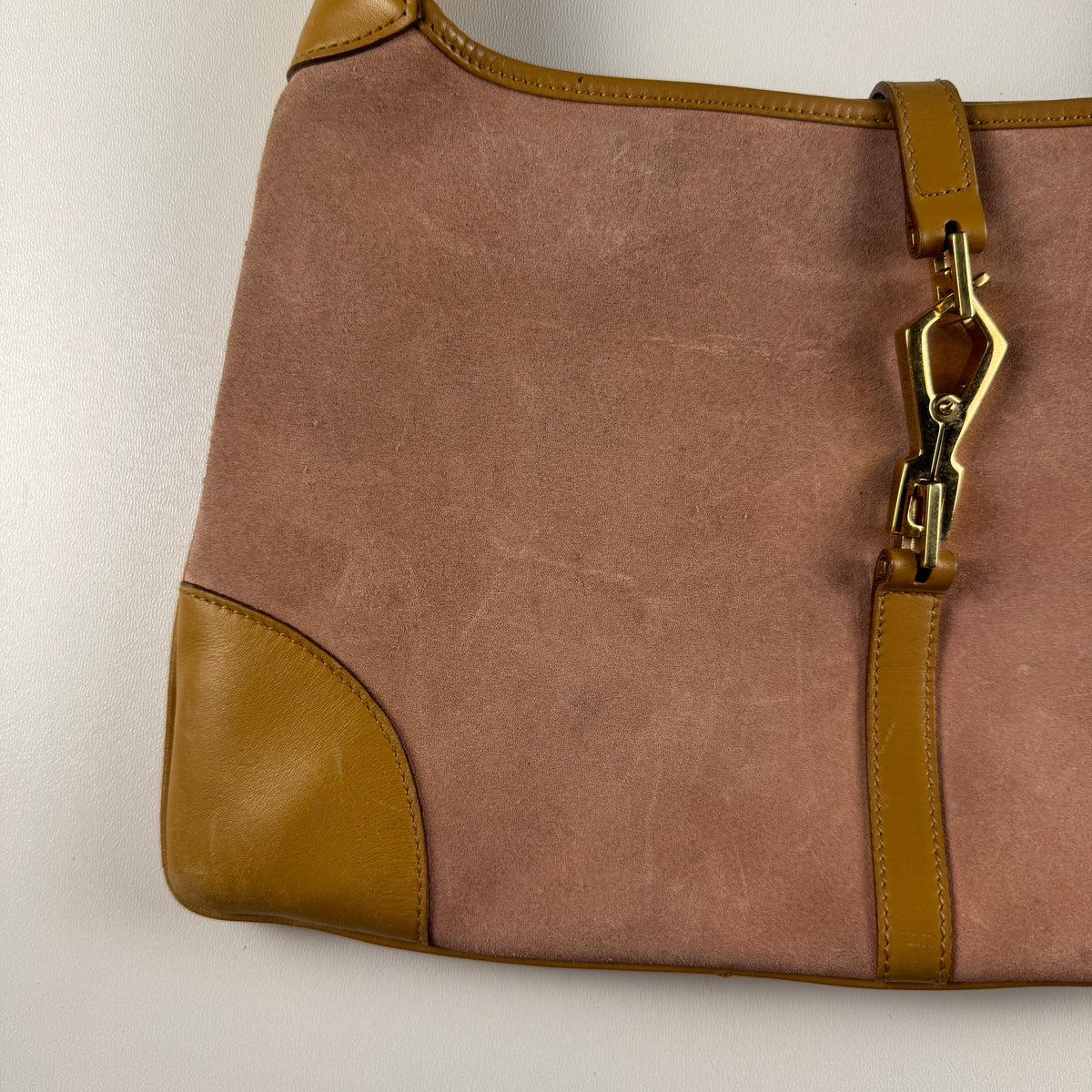 Gucci Jackie Hobo Bag Pink Suede