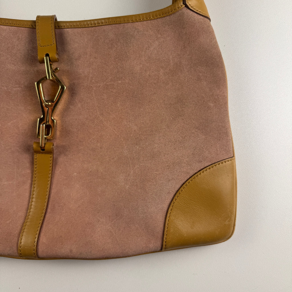 Gucci Jackie Hobo Bag Pink Suede