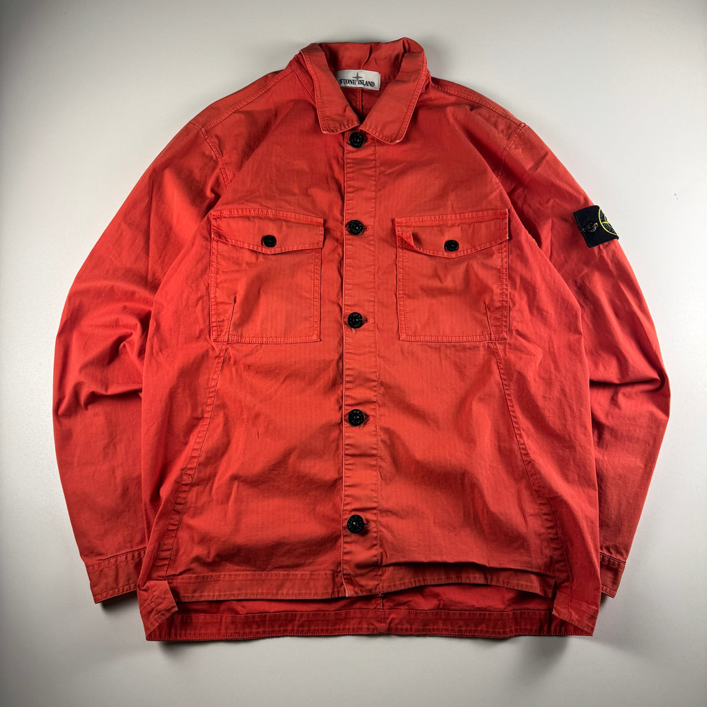 Stone Island Harringbone Red Twill Overshirt (M)
