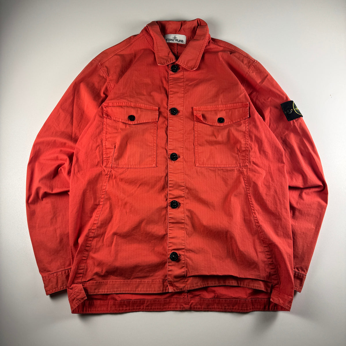 Stone Island Harringbone Red Twill Overshirt (M)