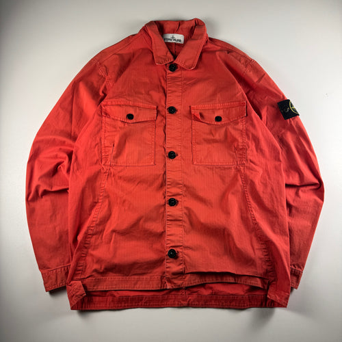 Stone Island Harringbone Red Twill Overshirt (M)
