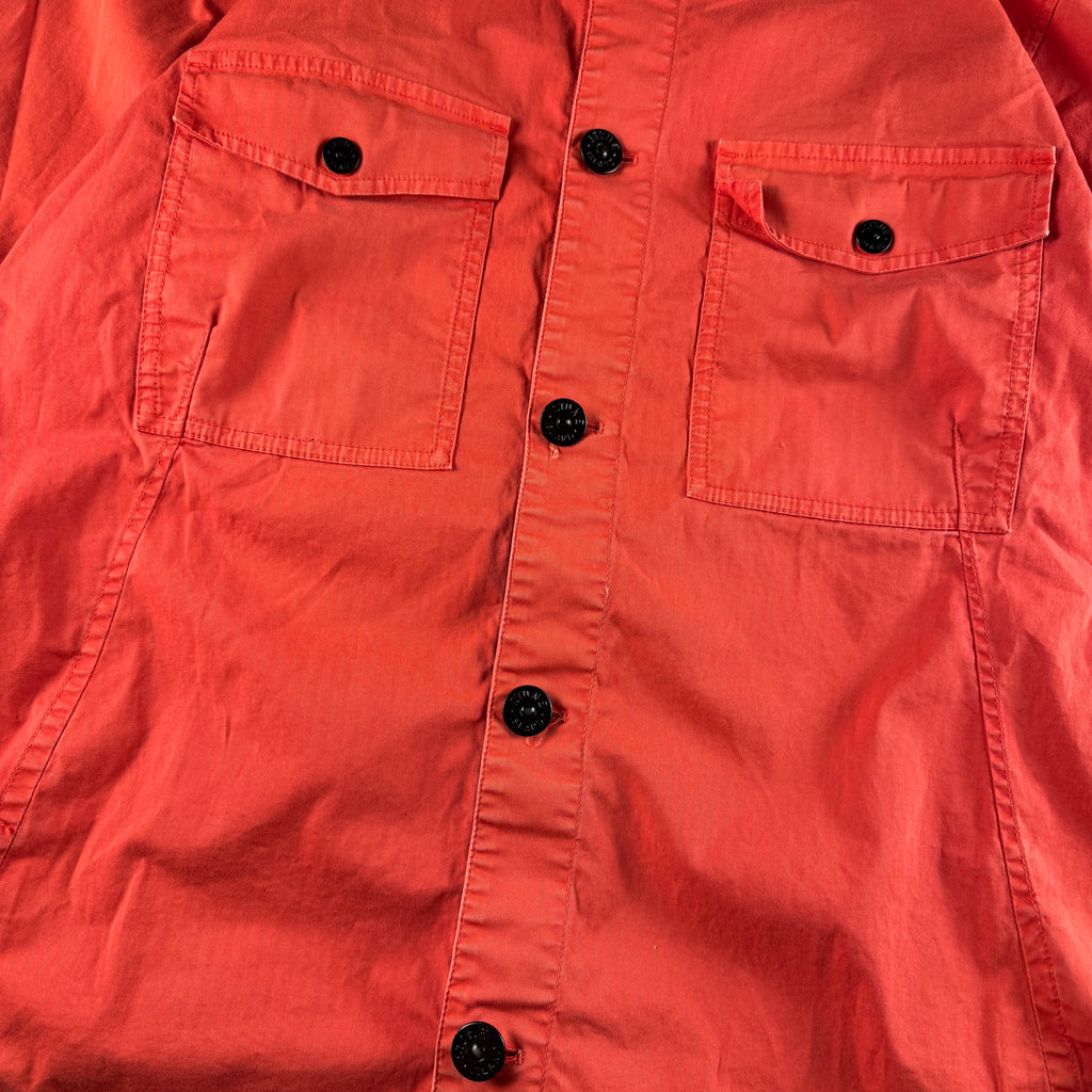 Stone Island Harringbone Red Twill Overshirt (M)