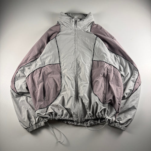 Supreme Logo Piping Hooded Grey Track Jacket (XL)