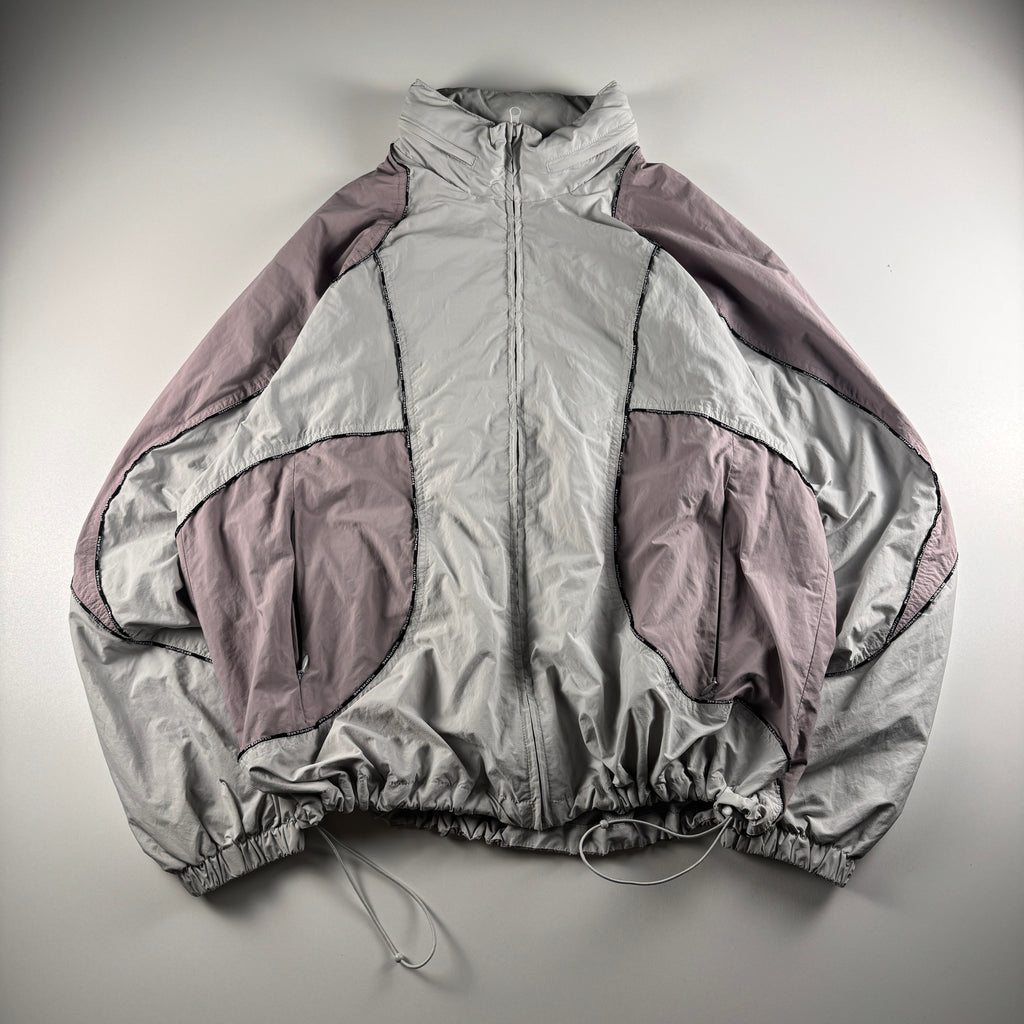 Supreme Logo Piping Hooded Grey Track Jacket (XL)
