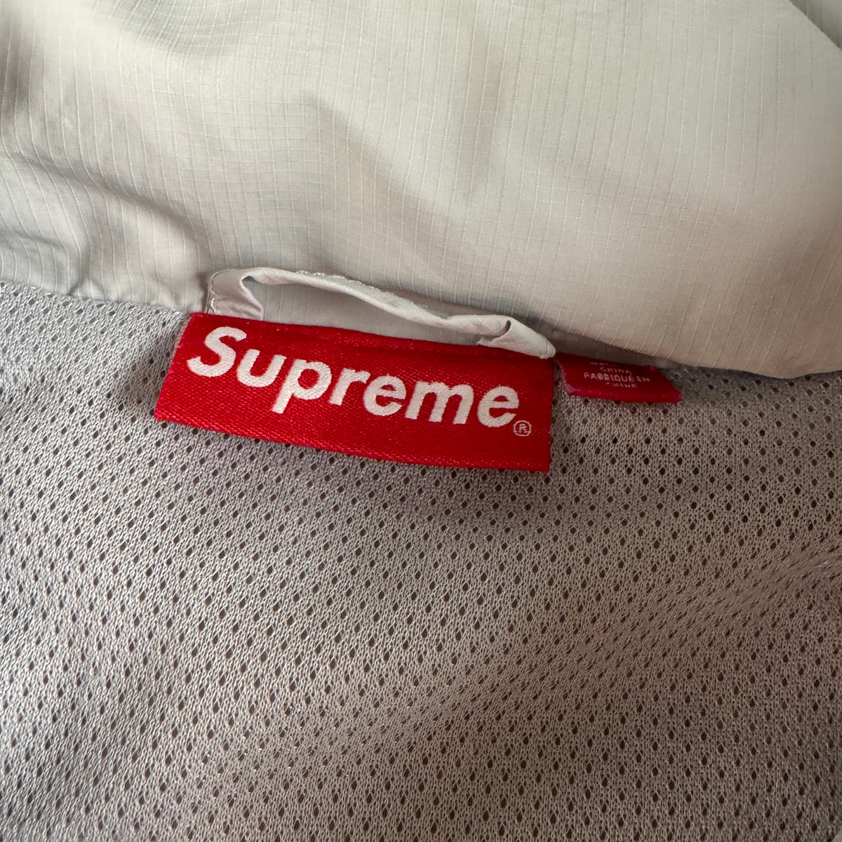 Supreme Logo Piping Hooded Grey Track Jacket (XL)