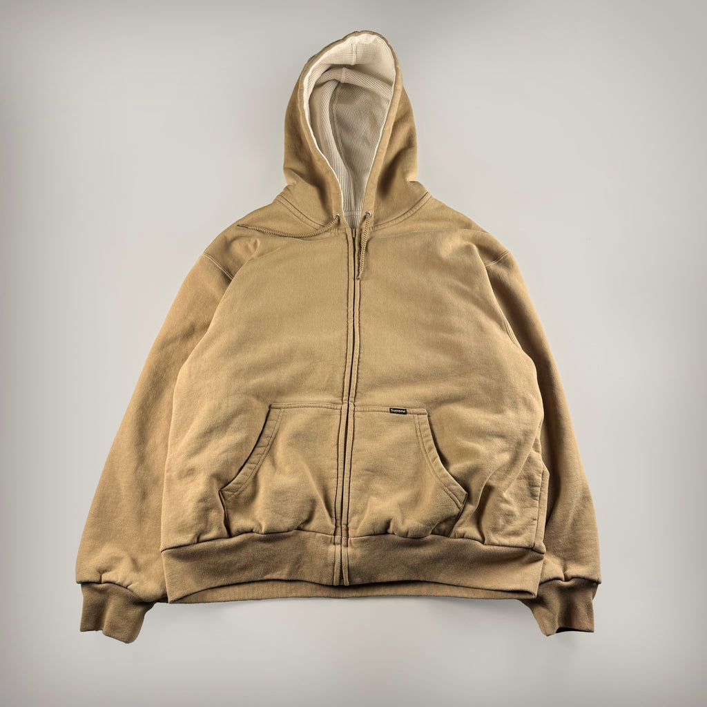 Supreme Reversible Work Zip Up Beige Hoodie (M)