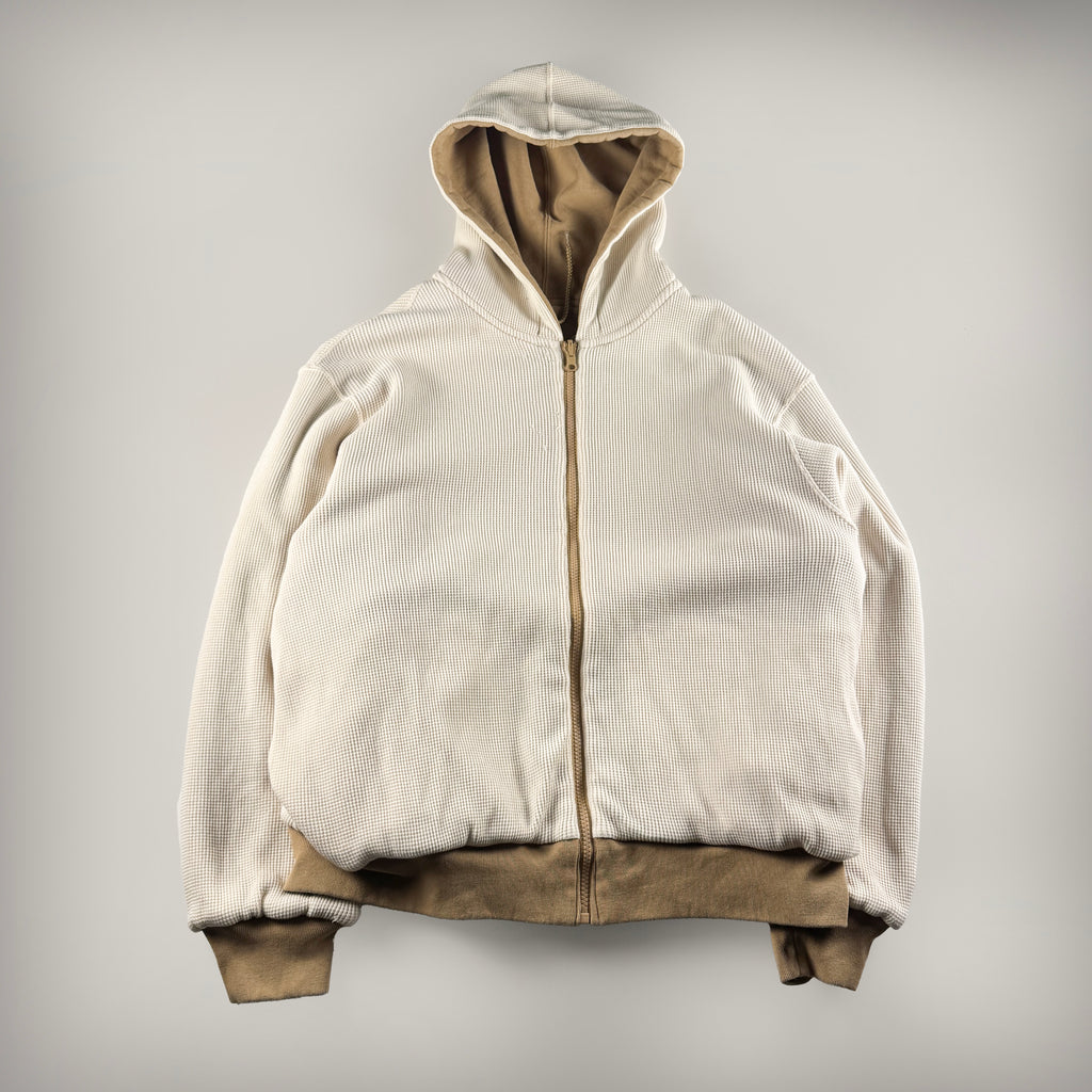 Supreme Reversible Work Zip Up Beige Hoodie (M)