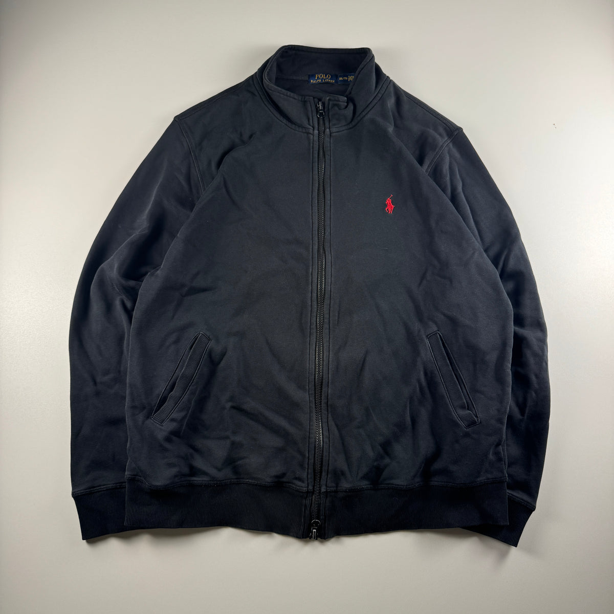 Ralph Lauren Navy Blue Zip Up Sweater (XXL)