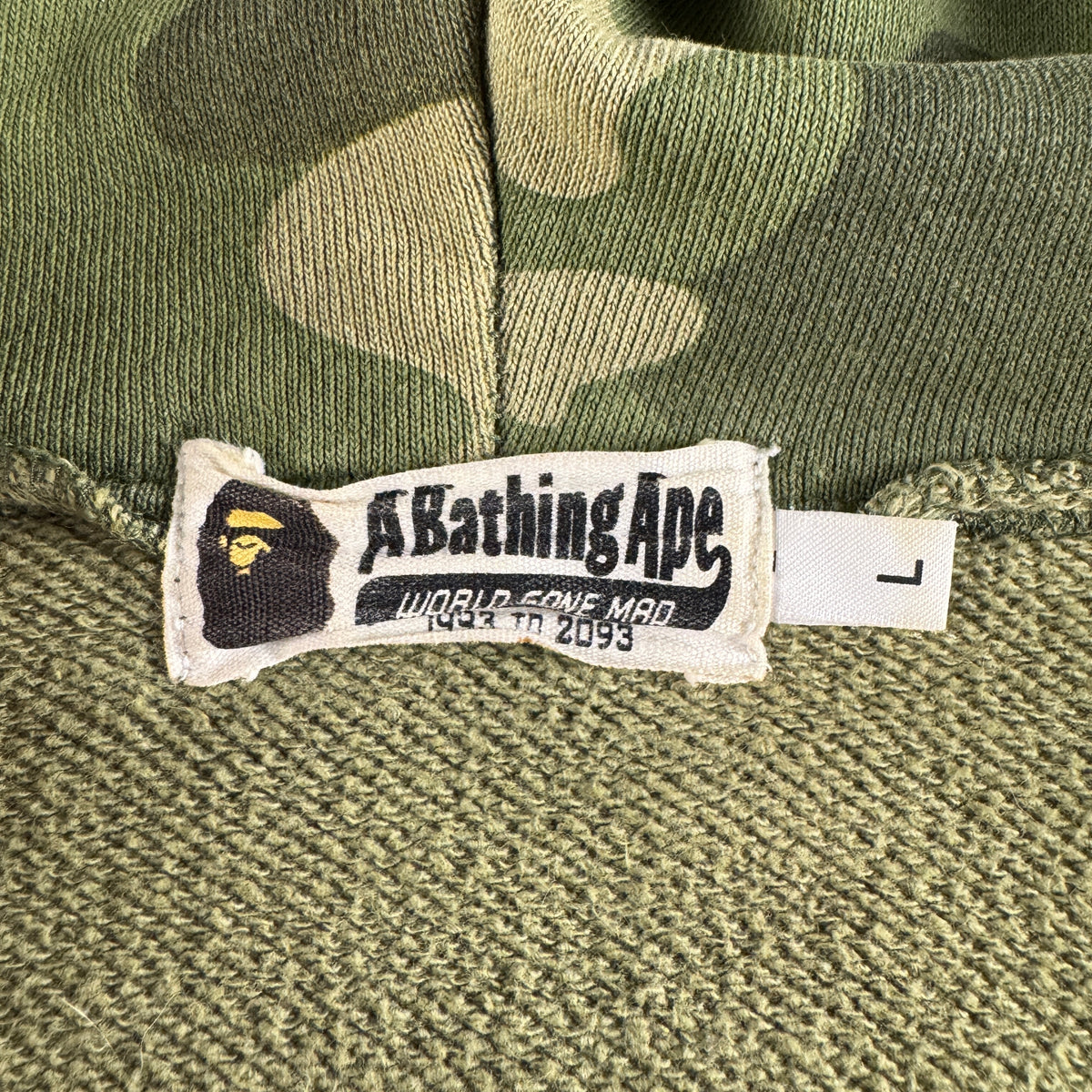 BAPE Green Camo Shark Hoodie (L)