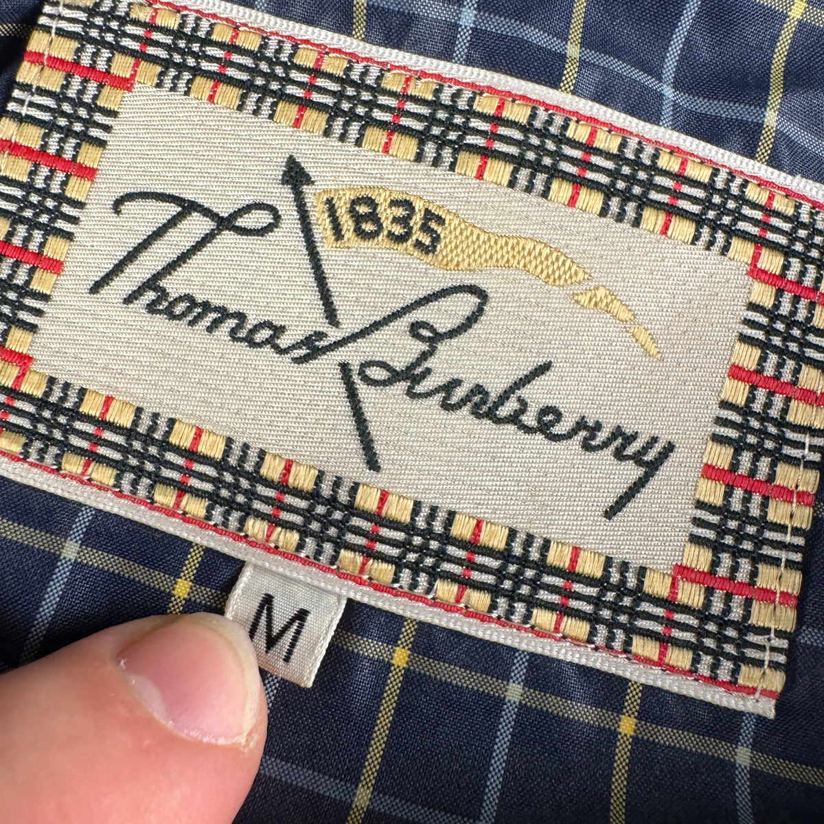 Thomas Burberry Check Blue Nylon Jacket (M)