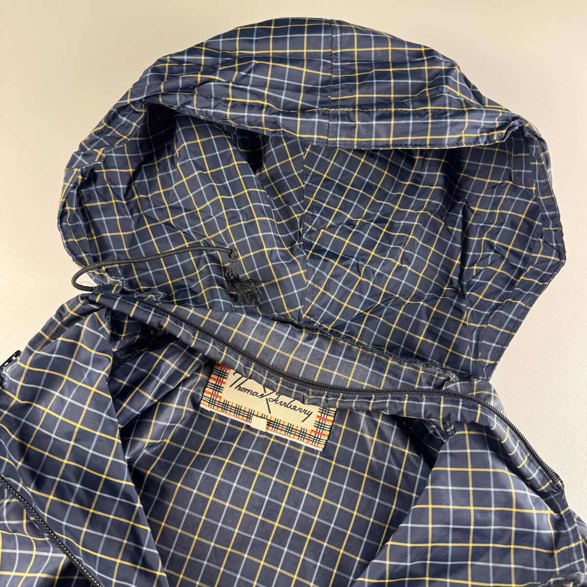 Thomas Burberry Check Blue Nylon Jacket (M)
