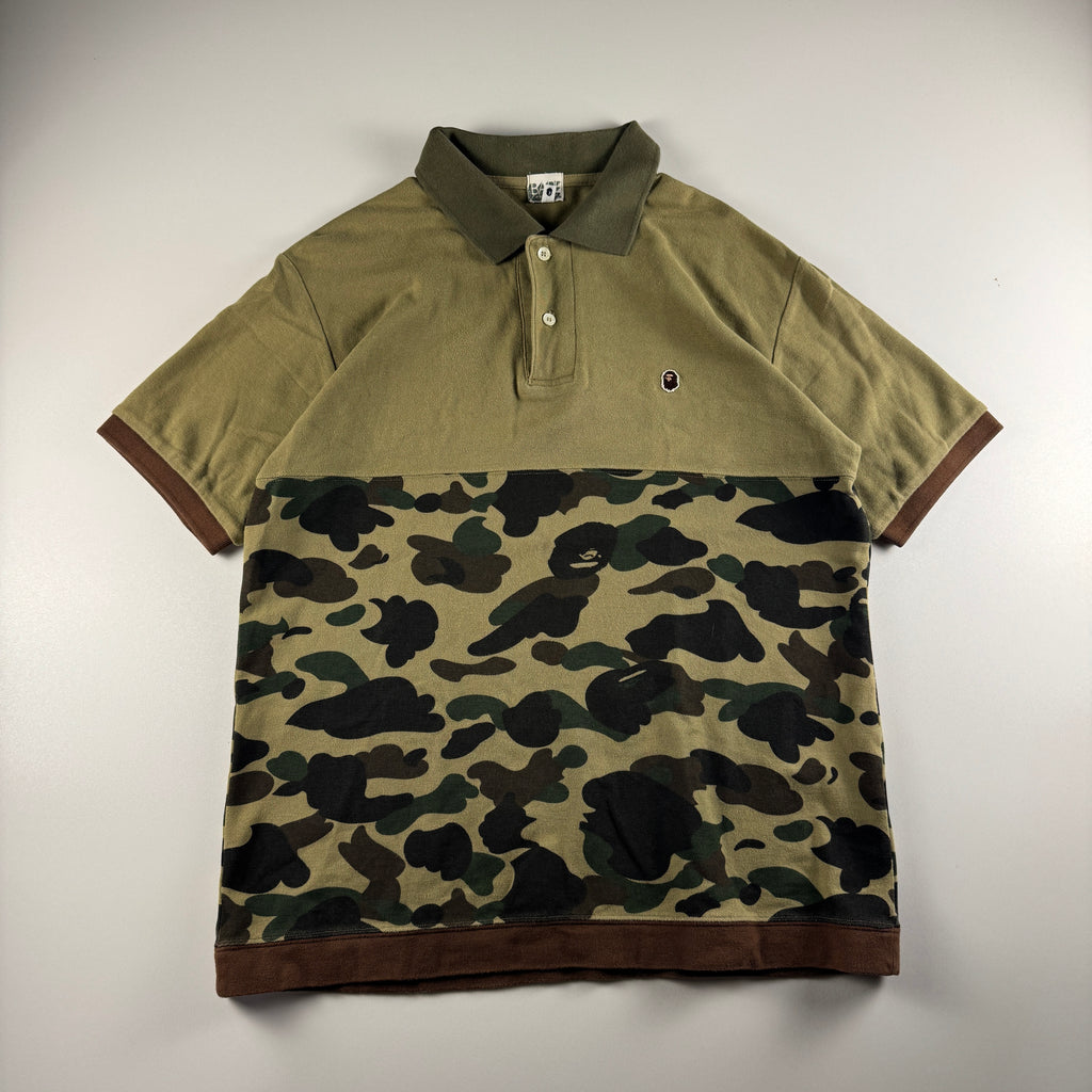 BAPE Green Camo Polo Shirt (M)