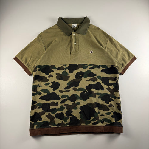 BAPE Green Camo Polo Shirt (M)