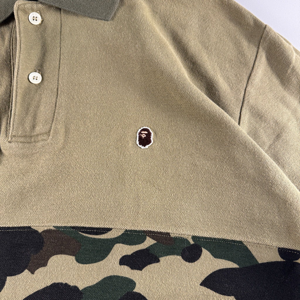 BAPE Green Camo Polo Shirt (M)