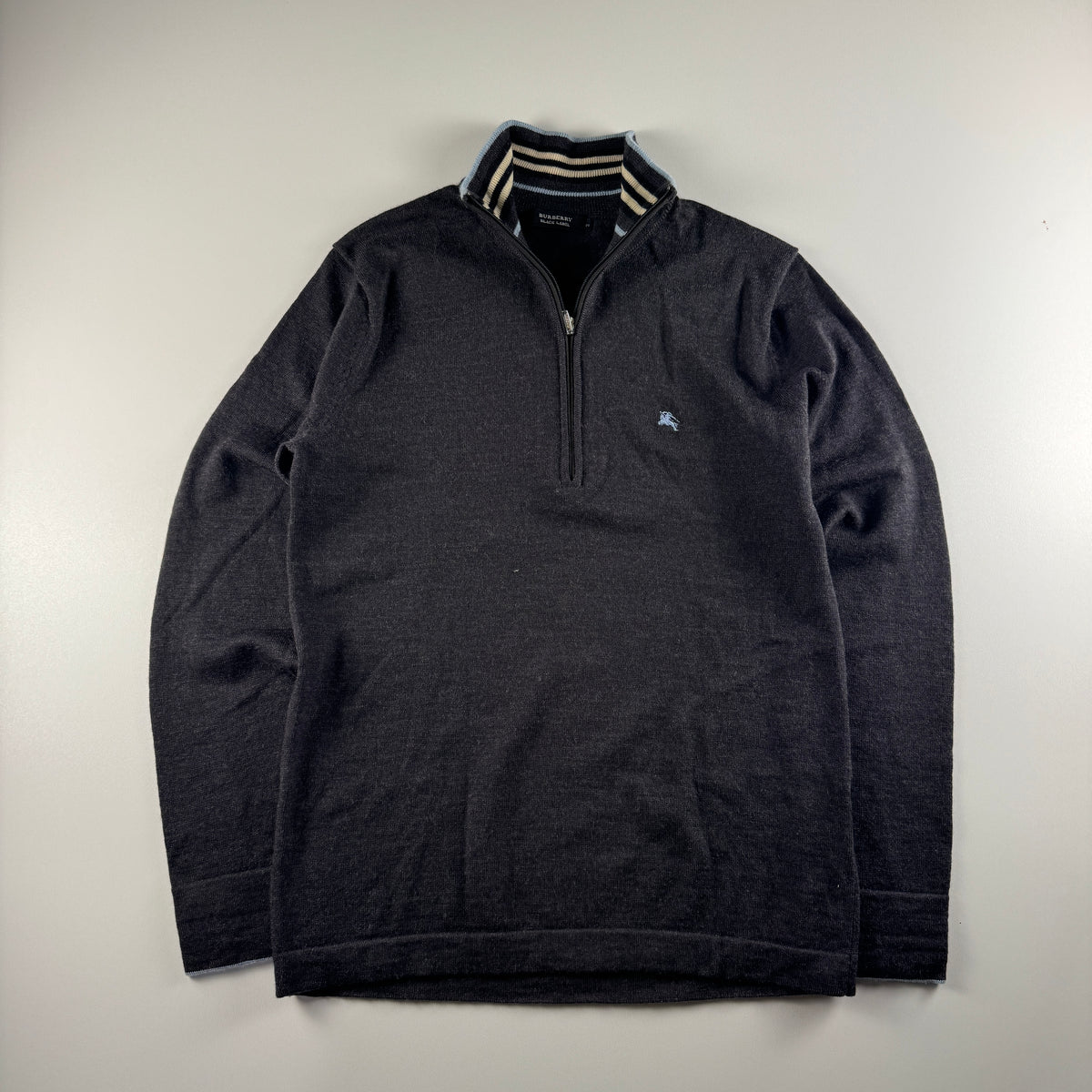 Burberry Black Label Half Zip Wool Knit Sweater (2 / M)