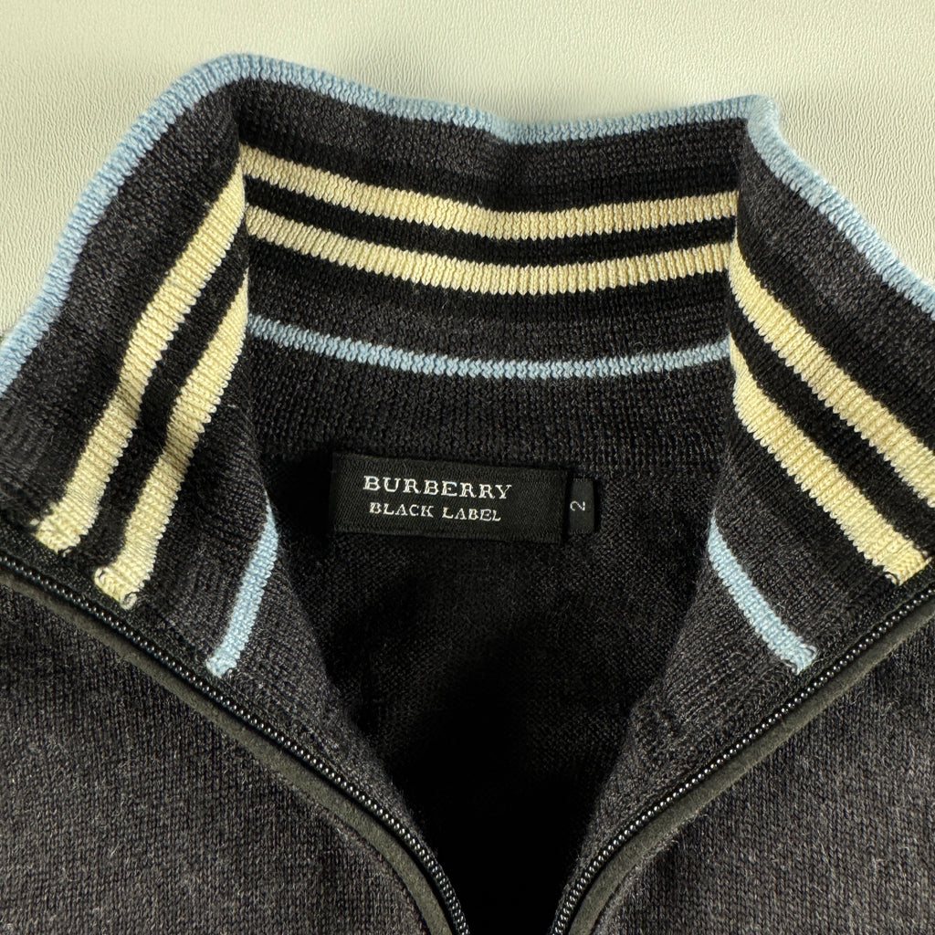 Burberry Black Label Half Zip Wool Knit Sweater (2 / M)