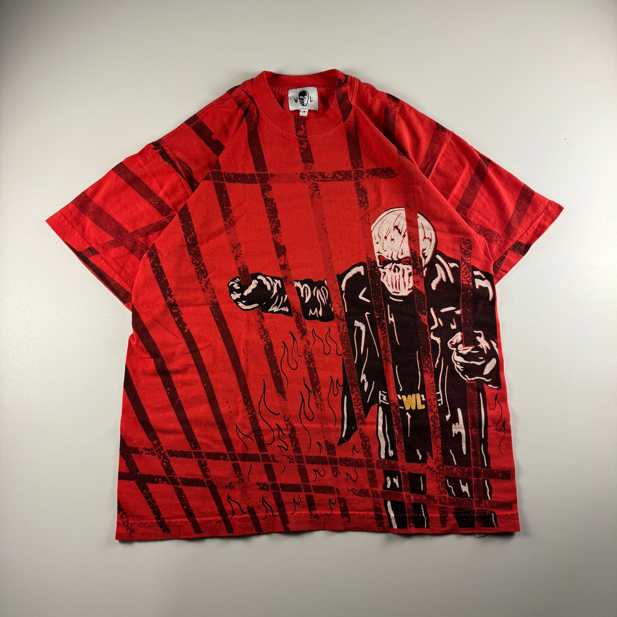Warren Lotas Jail Allover Print Red Tee (M)