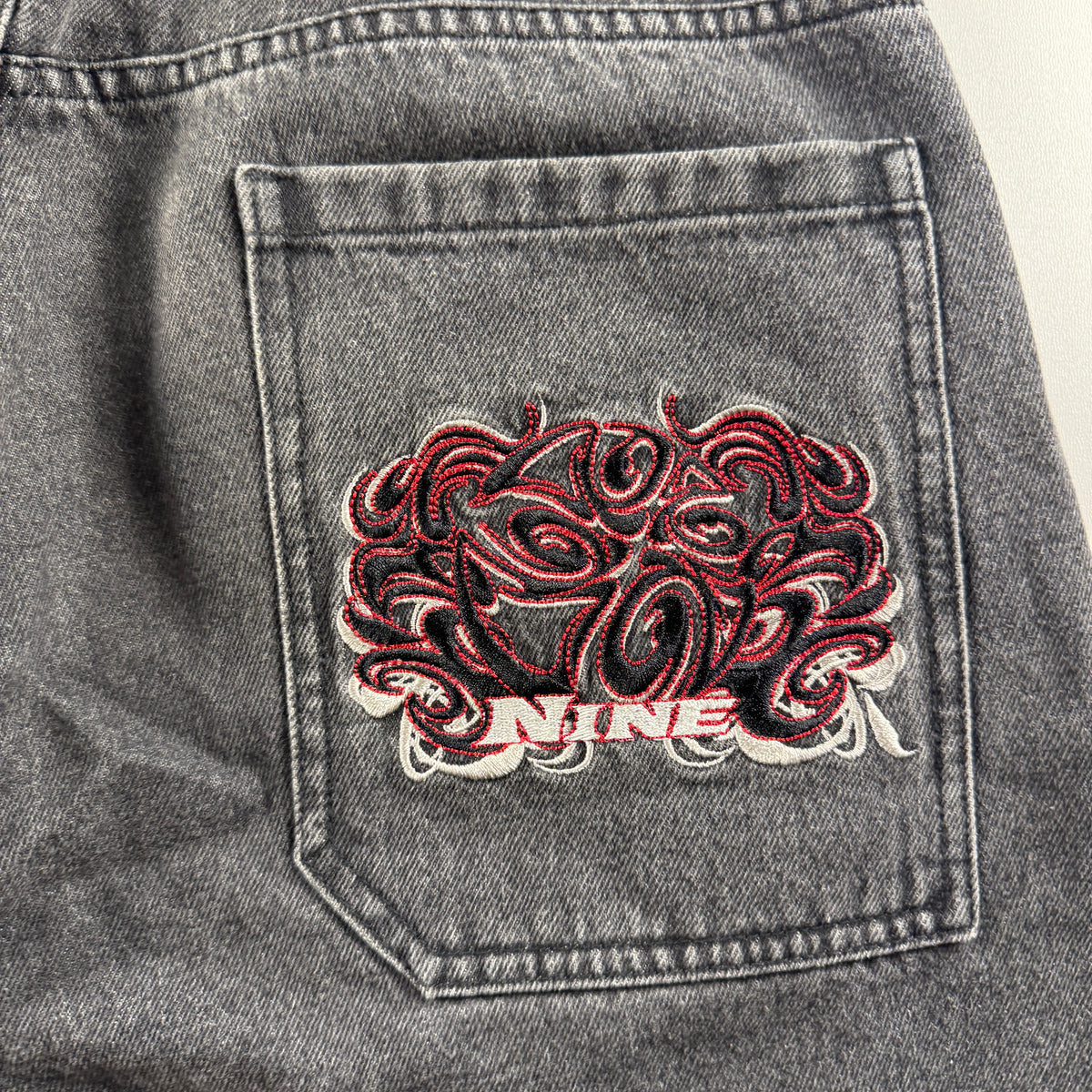 9090 x PIKO Flame Denim Shorts (M)