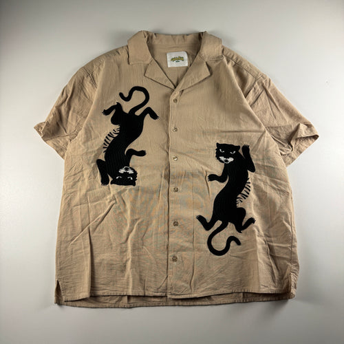 Wudge Boy Back Print Linen Beige S/S Shirt (M)