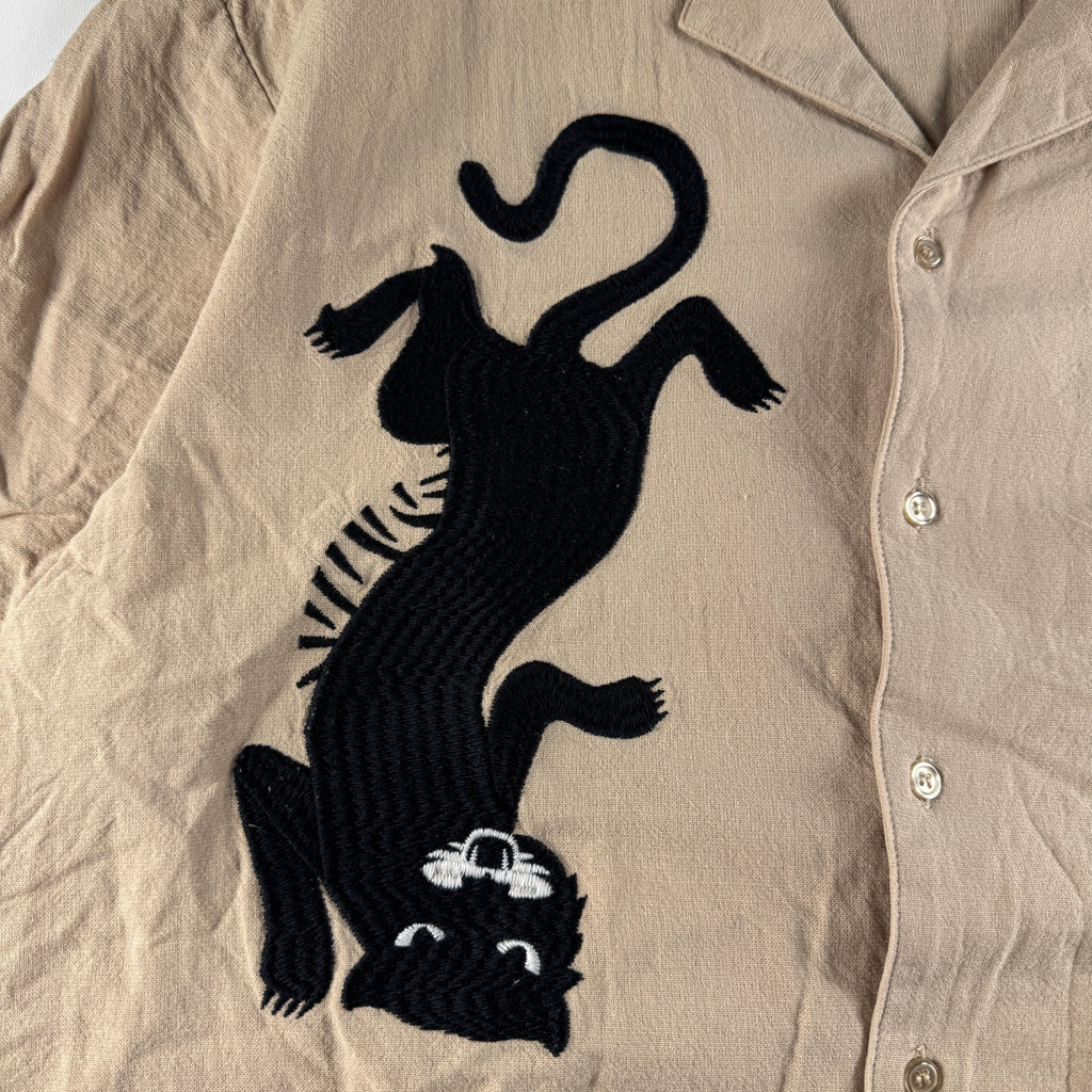 Wudge Boy Back Print Linen Beige S/S Shirt (M)