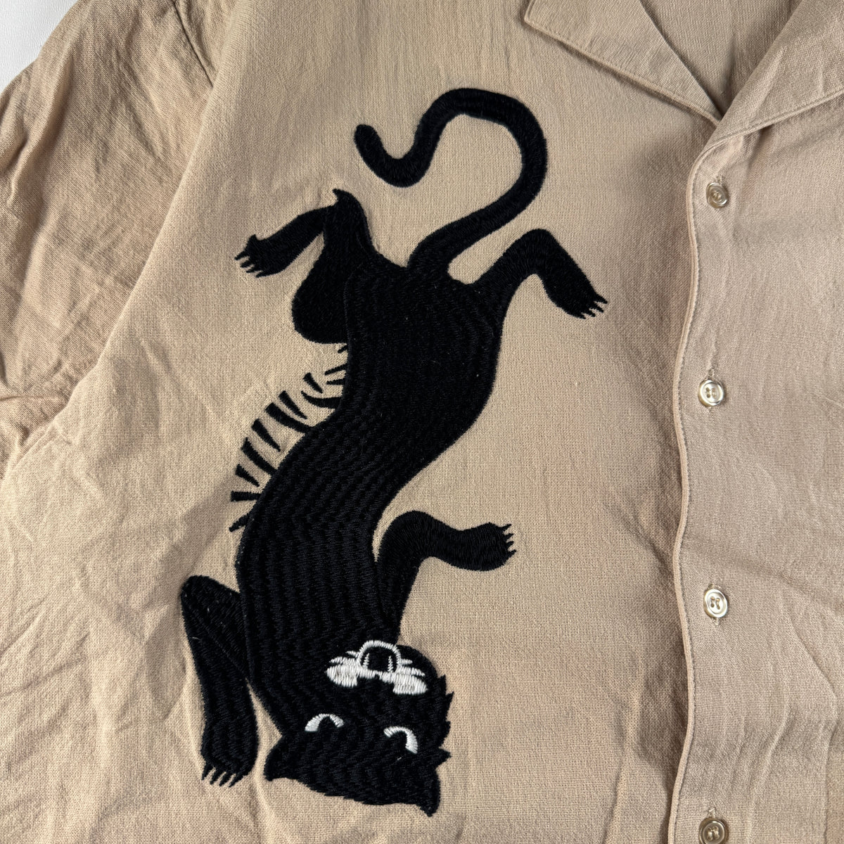 Wudge Boy Back Print Linen Beige S/S Shirt (M)