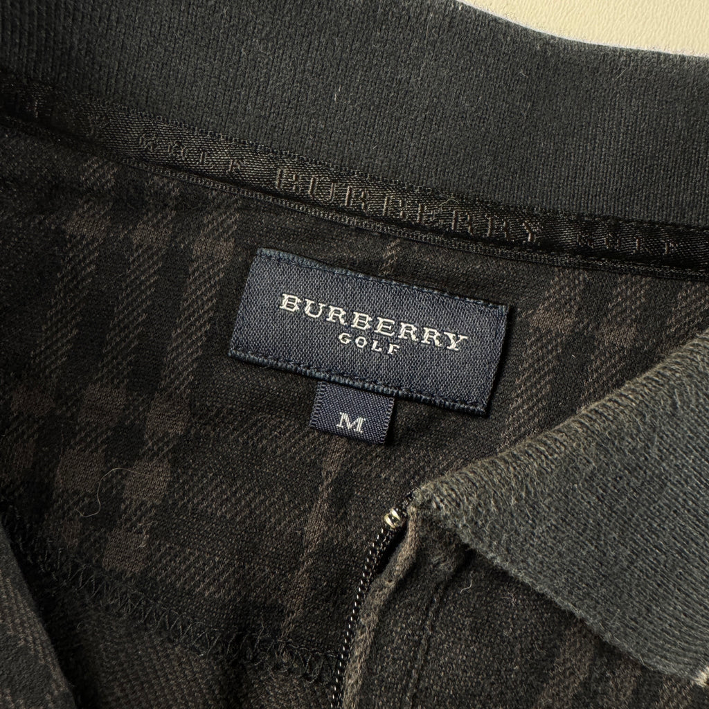 Burberry Golf Faded Grey Half Zip Long Sleeve Polo (M)