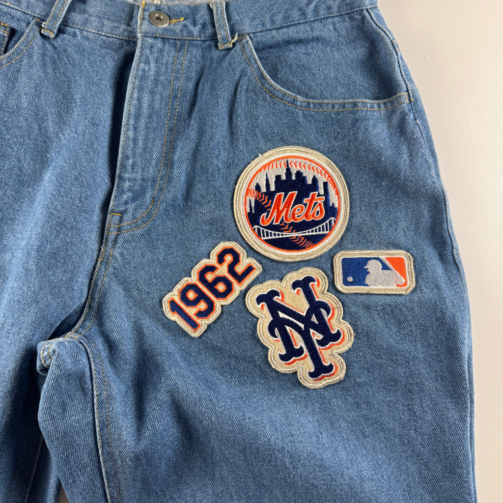Younger Song Patch Wide Denim Blue Pants (M)