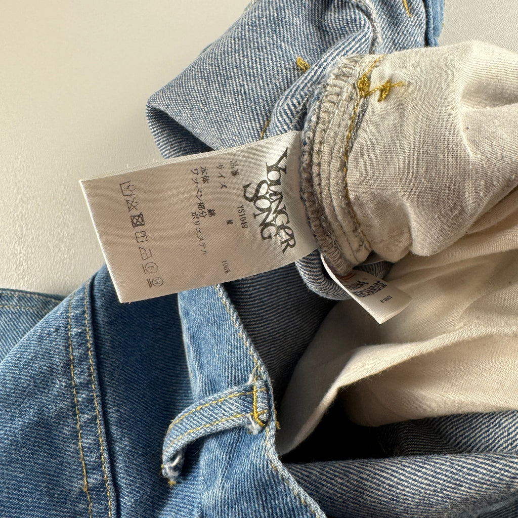 Younger Song Patch Wide Denim Blue Pants (M)